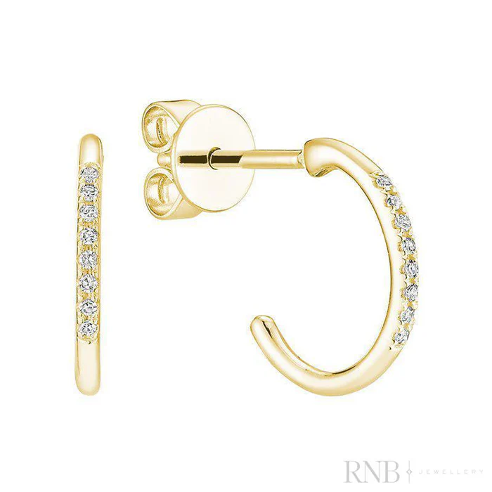 Boucles d'oreilles pour femme en or 10k, 16 diamants pour 0.04 carat - 13-0410HS1Y - RNB
