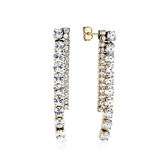 Boucles d'oreilles pour femme en stainless, zircons