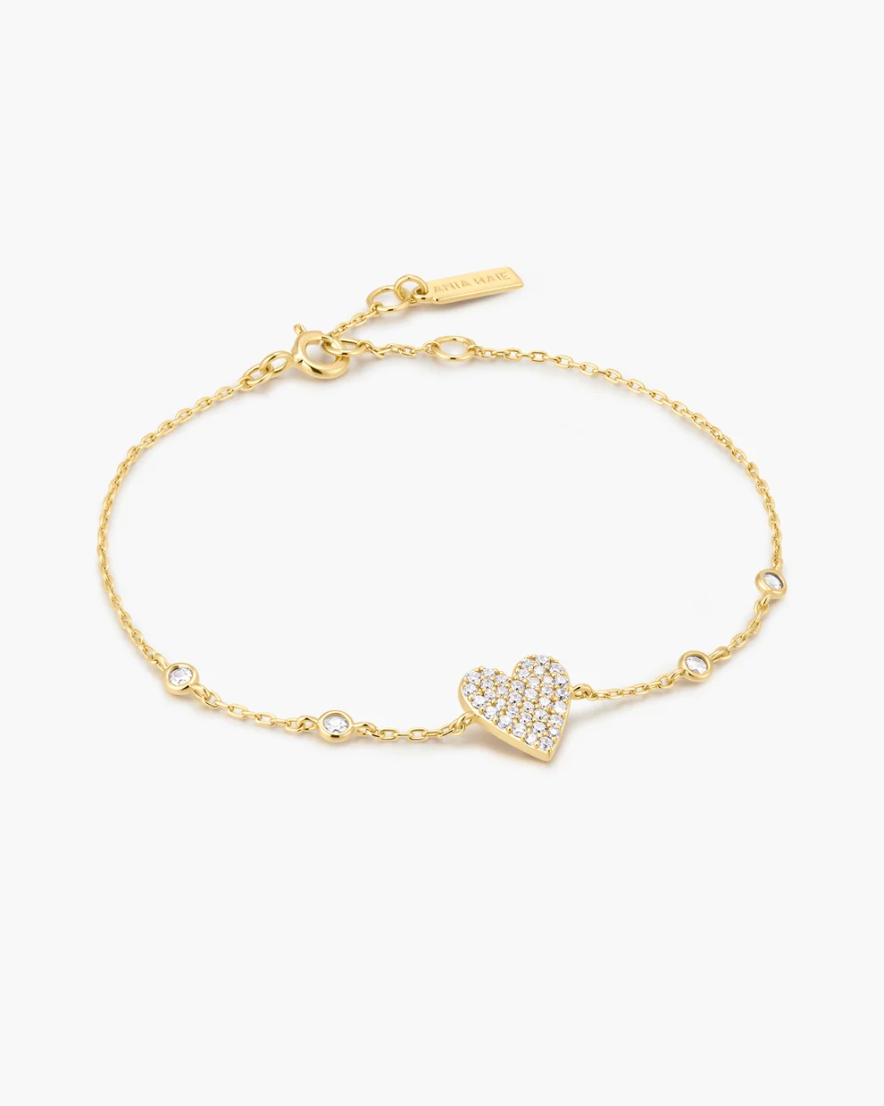 Bracelet pour femme en argent 925, cubic zirconium, coeur - B076-02G - Ania Haie