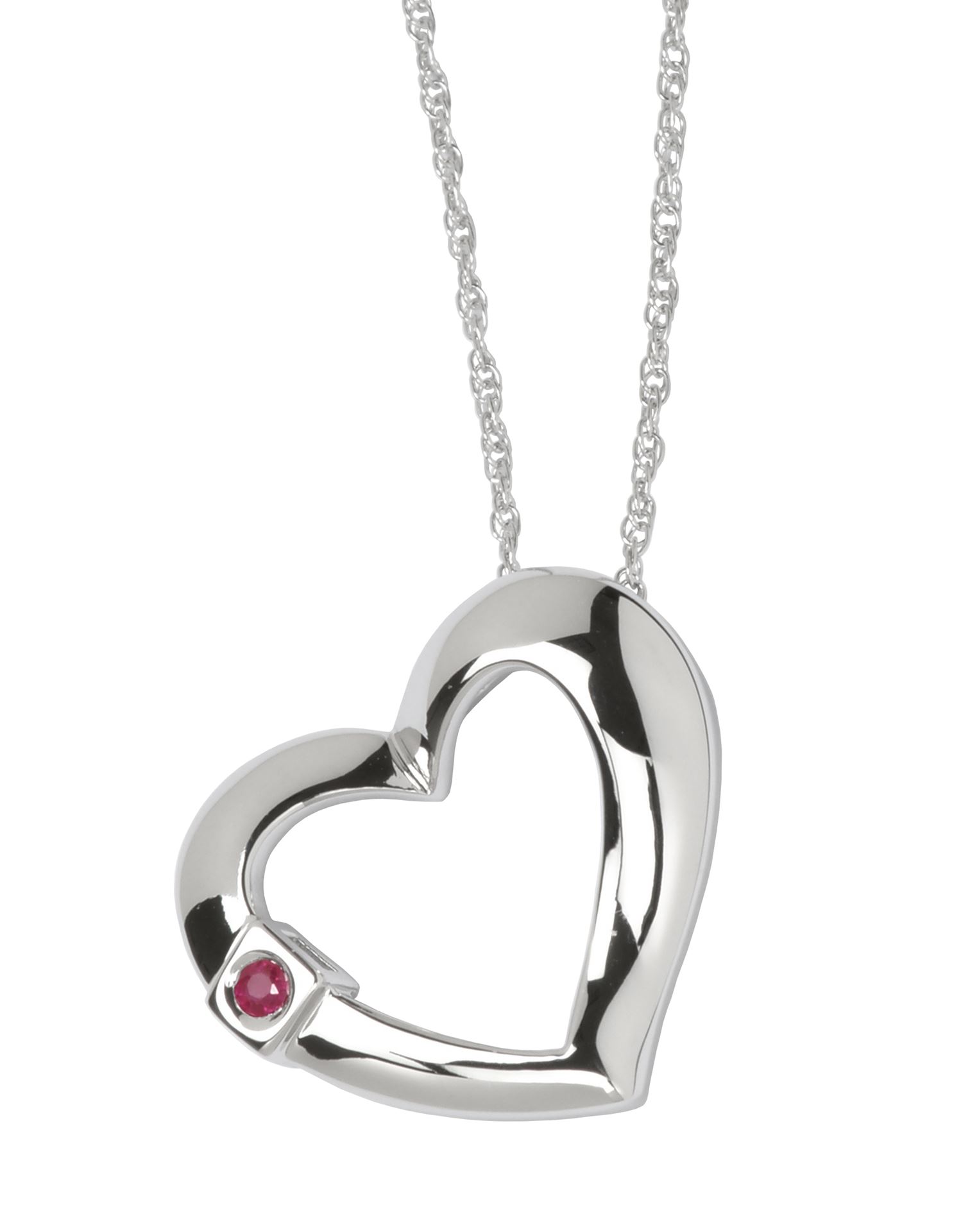 Pendantif argent 925, coeur uni