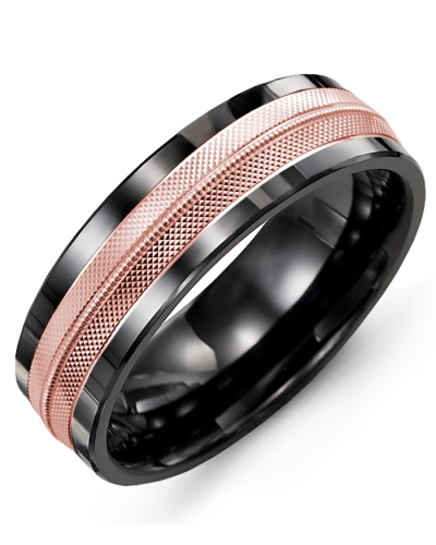 Bague pour homme en or 10k et céramique