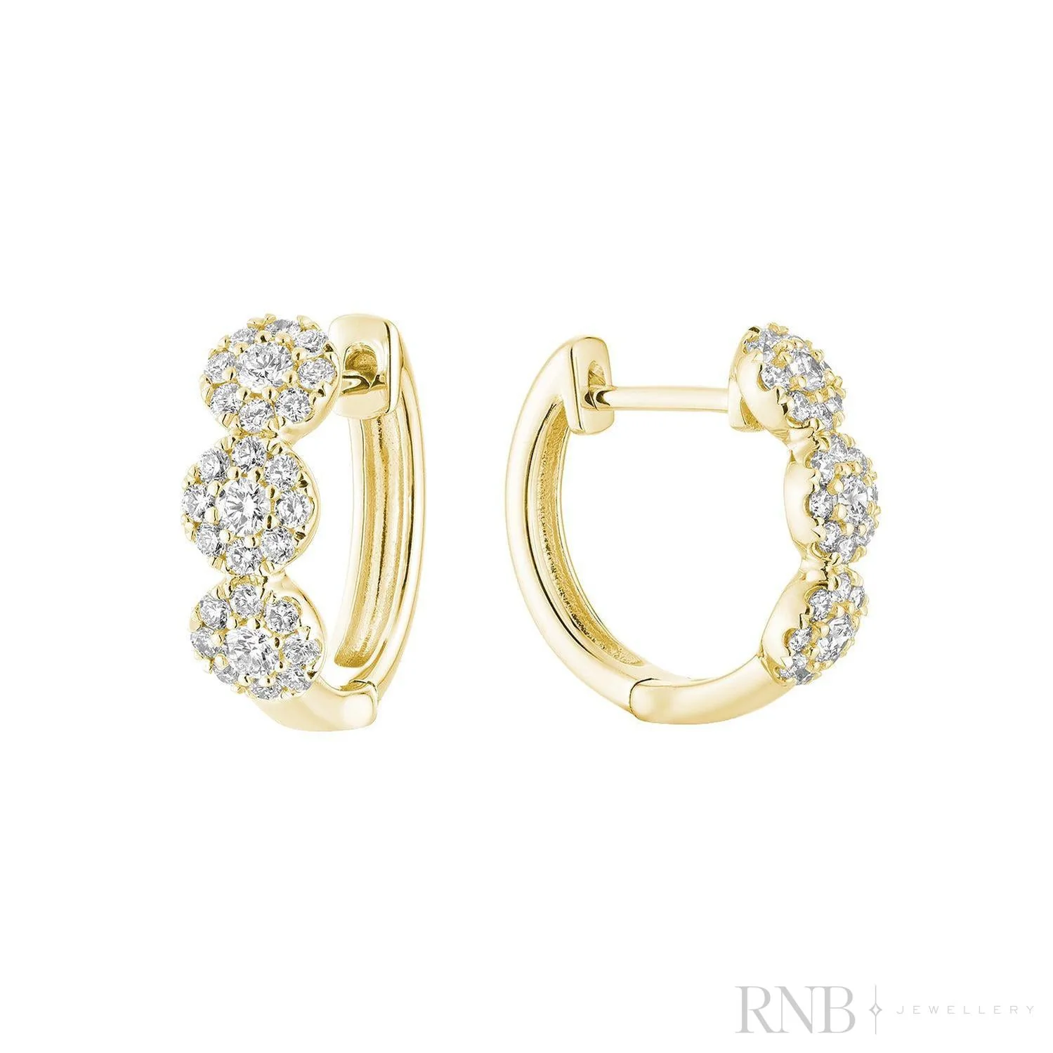 Boucles d'oreilles pour femme en or 14k, 54 diamants I-1 HI pour 0.47 carat - 13-043MC50Y - RNB