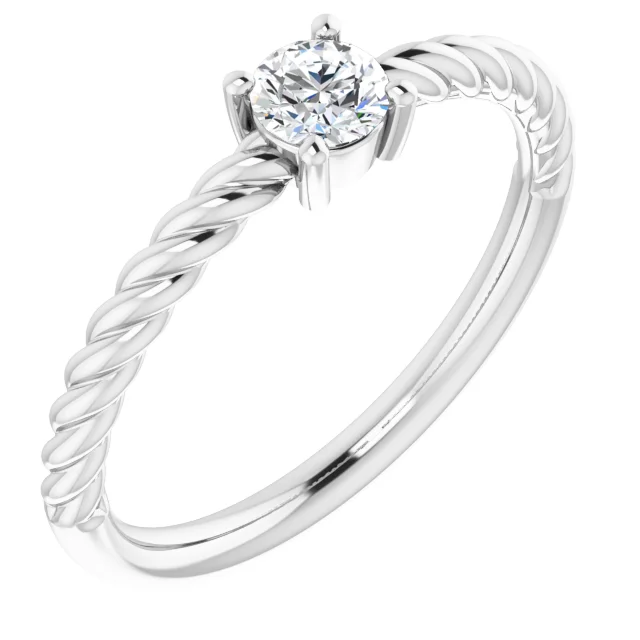 Bague pour femme en argent 925, saphir 4mm - 72207 - Fortier Design