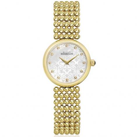 Montre femme, stainless de haute qualité, verre saphir, mouvement suisse, bracelet de boules