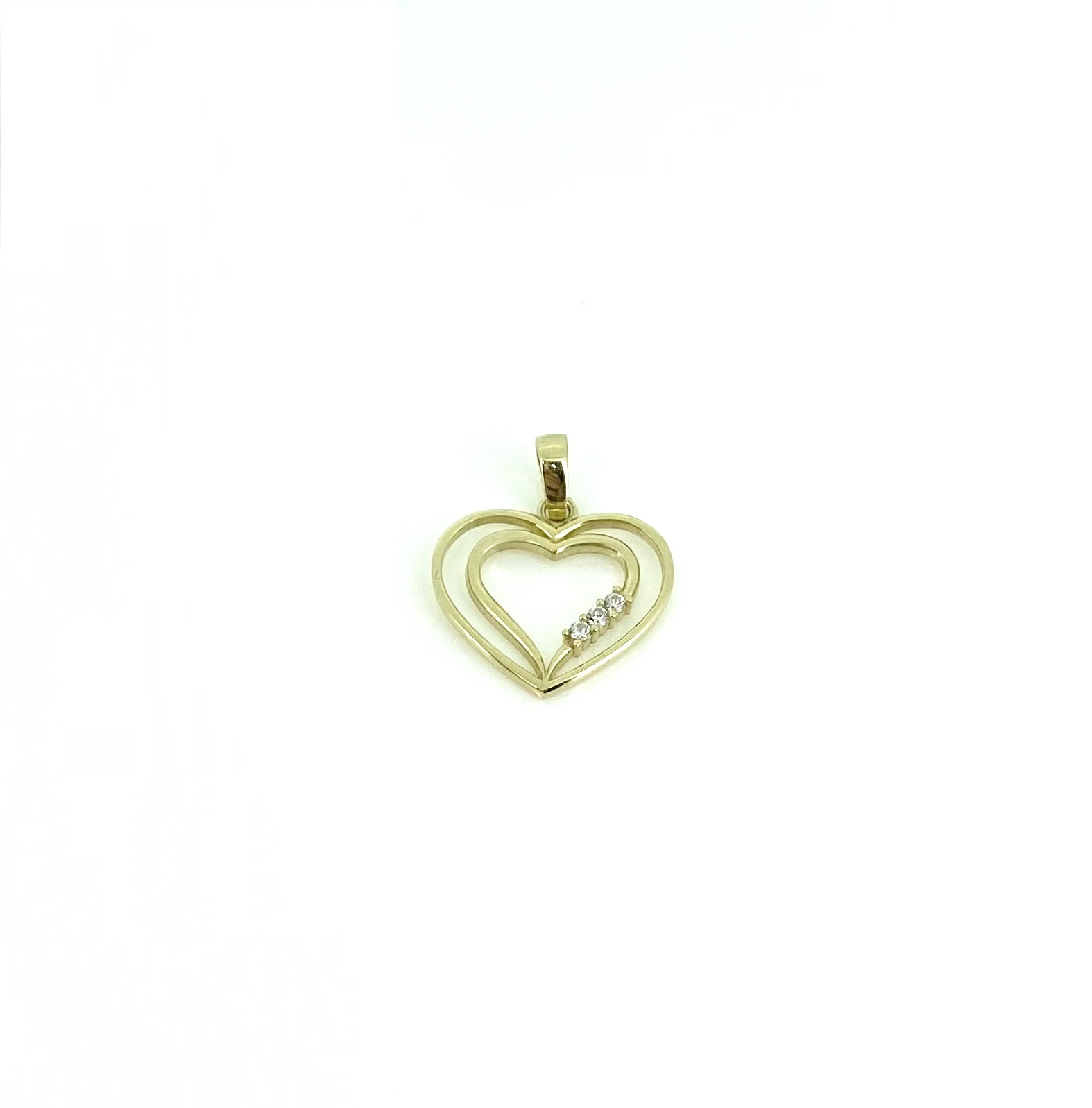 Pendentif pour femme en or 10k, cubic zirconium, coeurs
