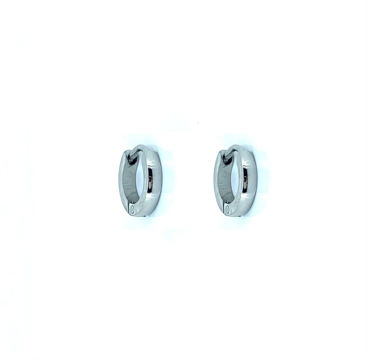 Boucles d'oreilles unies pour femme en stainless - BO-NATH090-W - Nathalie Belanger