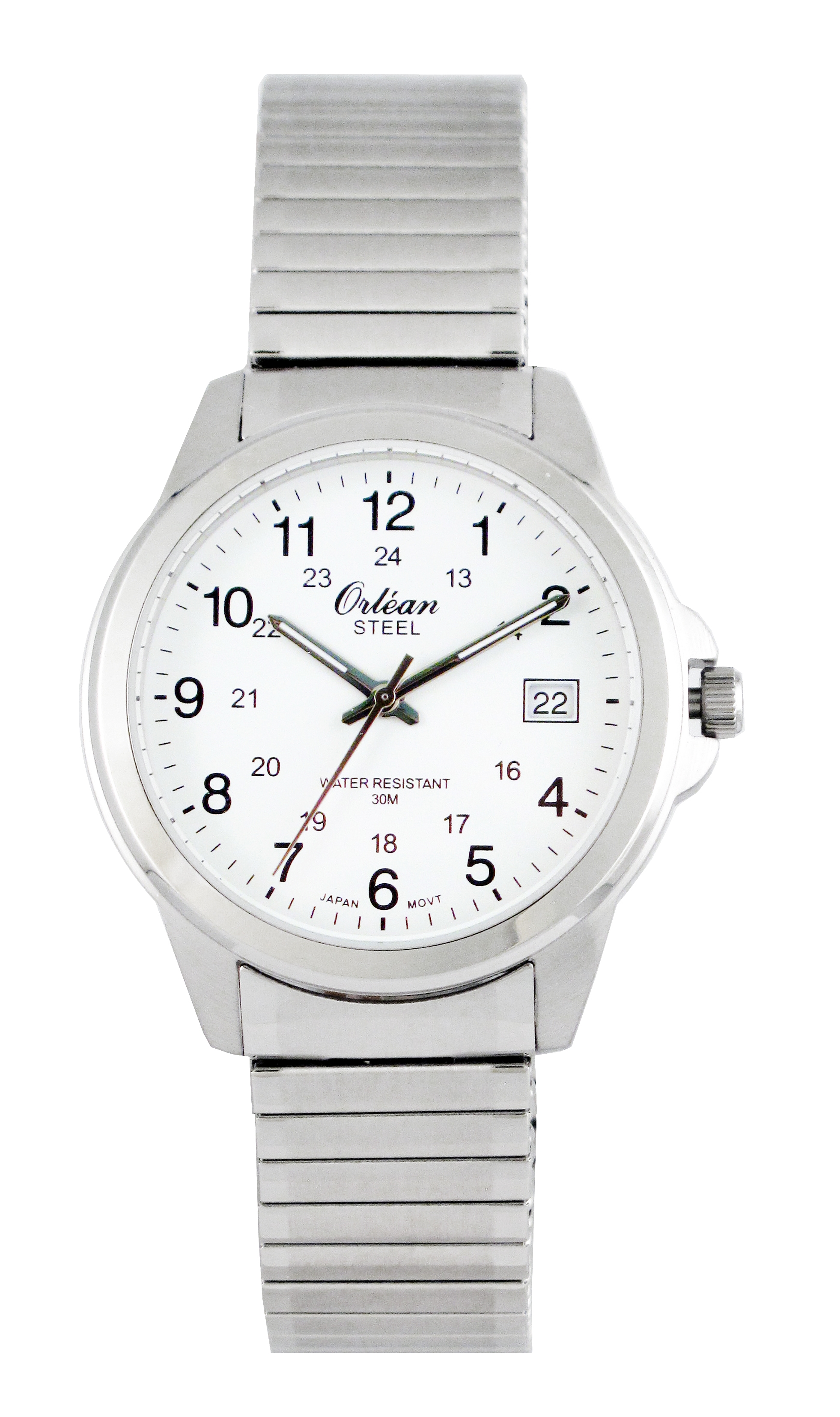 Montre homme, stainless, bracelet élastique, 3ATM