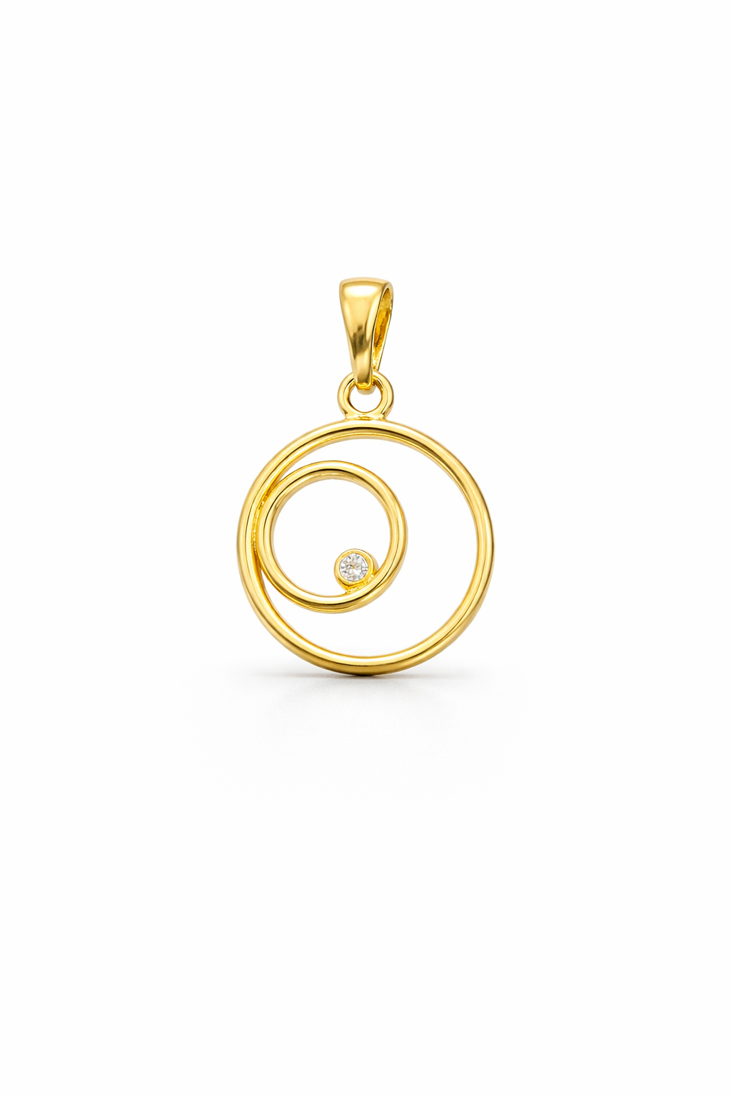Pendentif pour enfant en or 10k, cubic zirconium - 20013 - Lune Argent