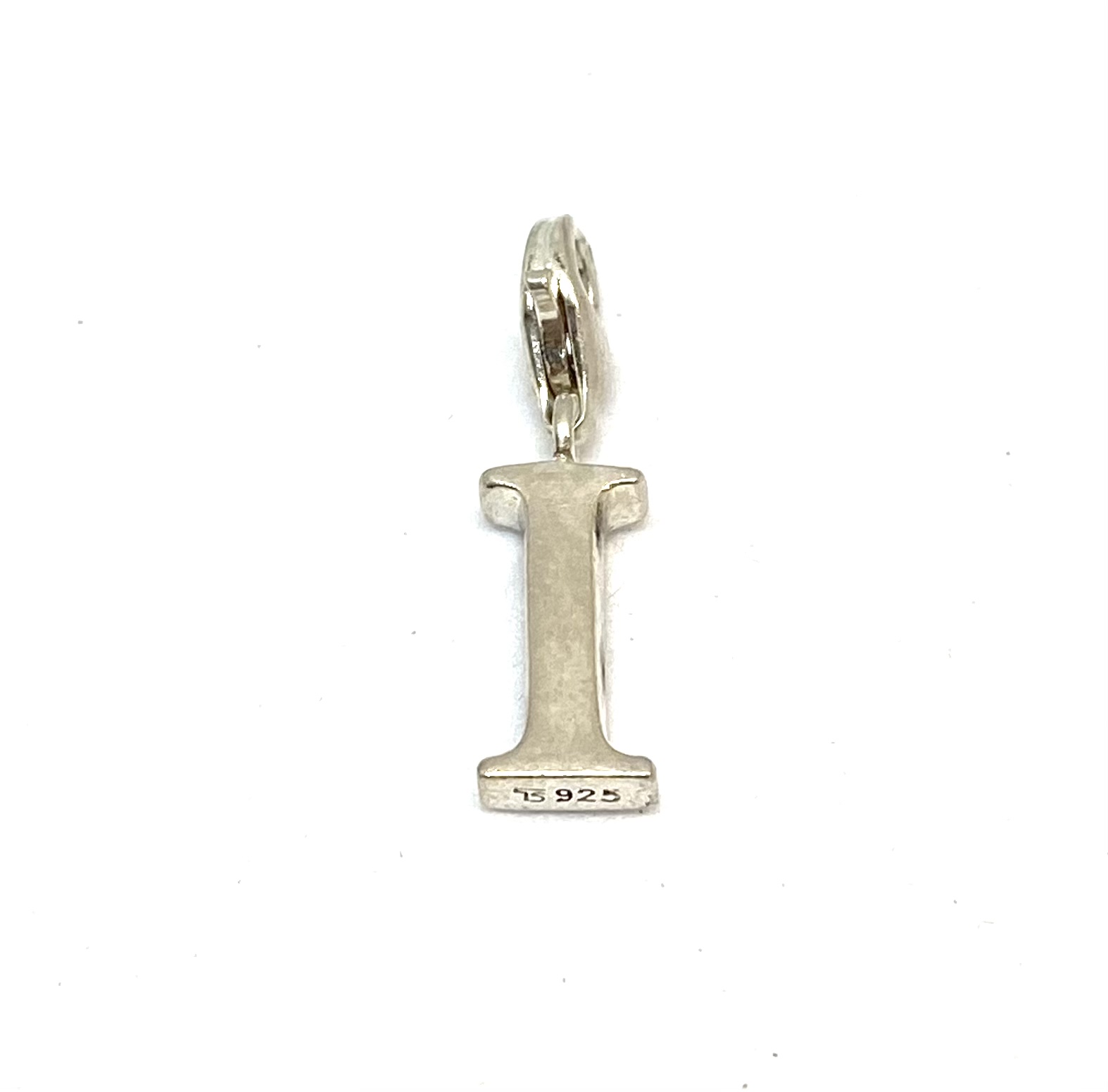 Breloque en argent 925, lettre I