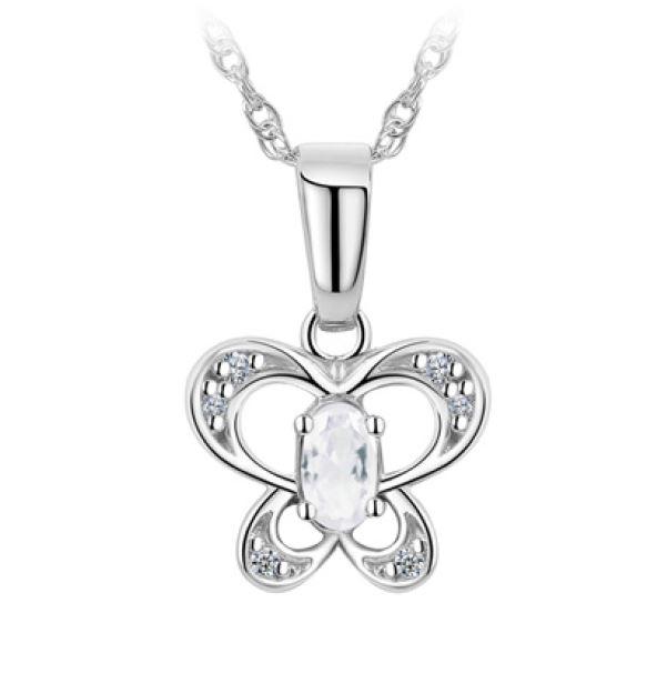 Pendantif pour femme en argent 925, cubic zirconium, papillon
