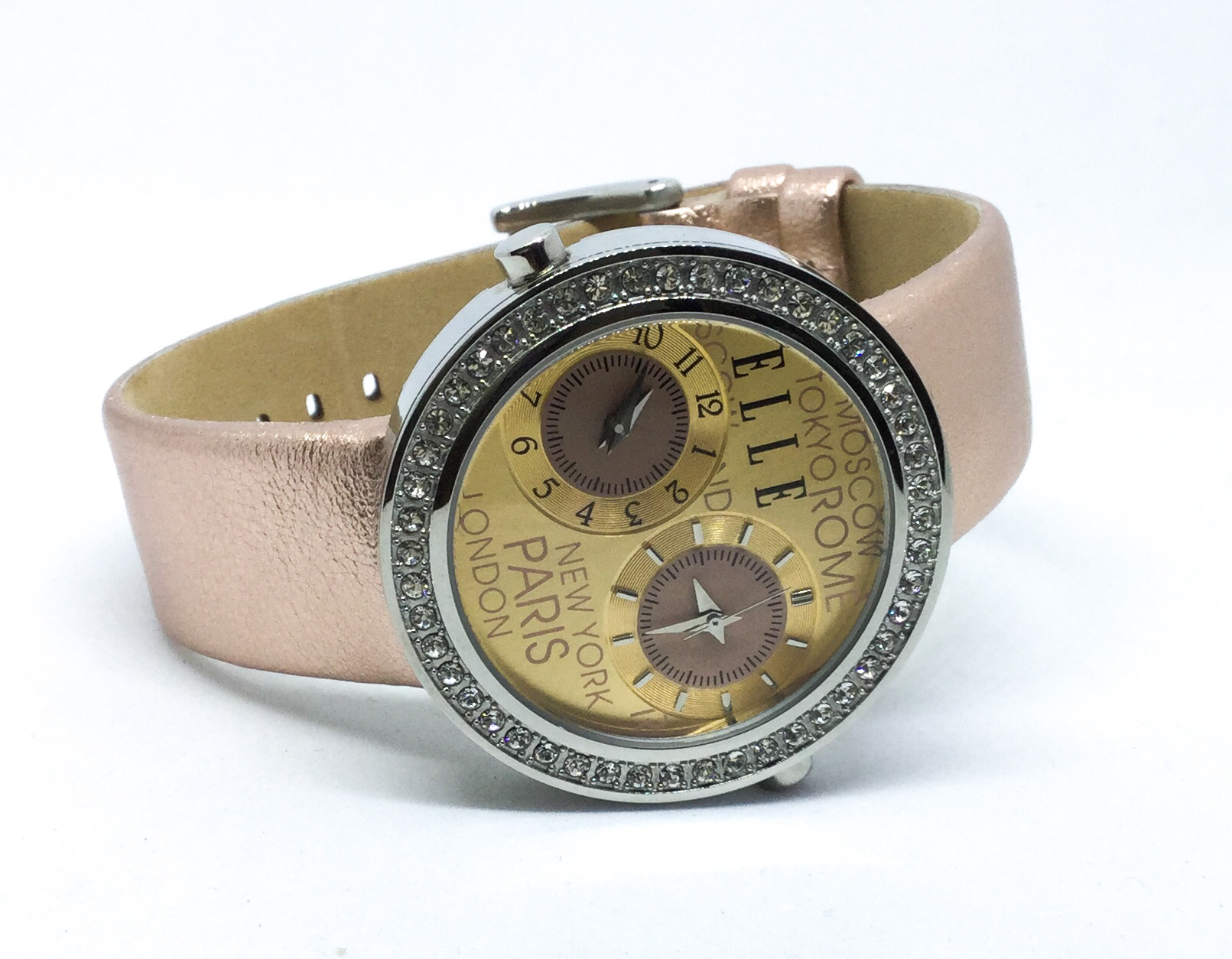 Montre femme, stainless bracelet cuir - W20038S02C - ELLE