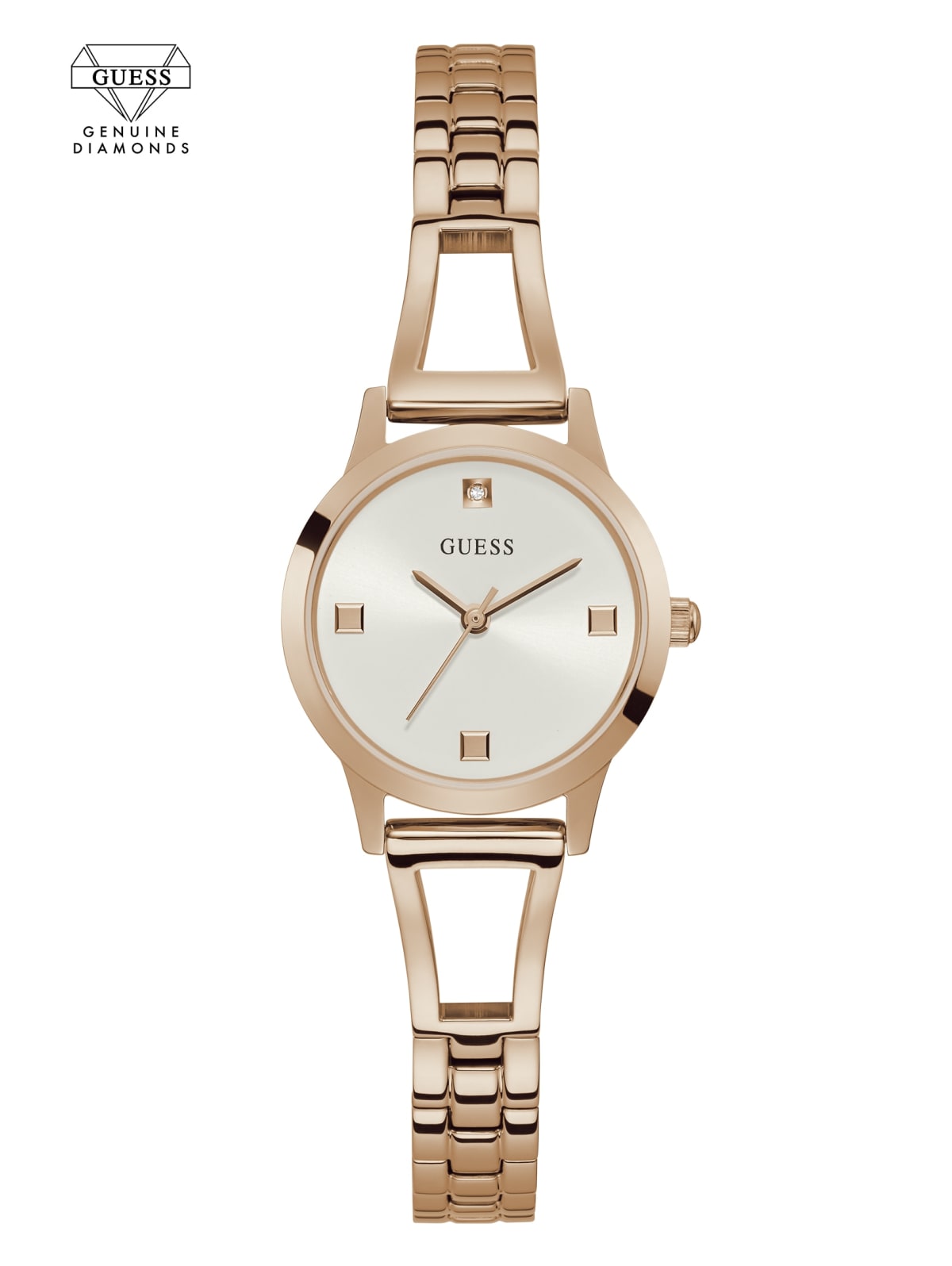 Montre pour femme en stainless, 1 diamant
