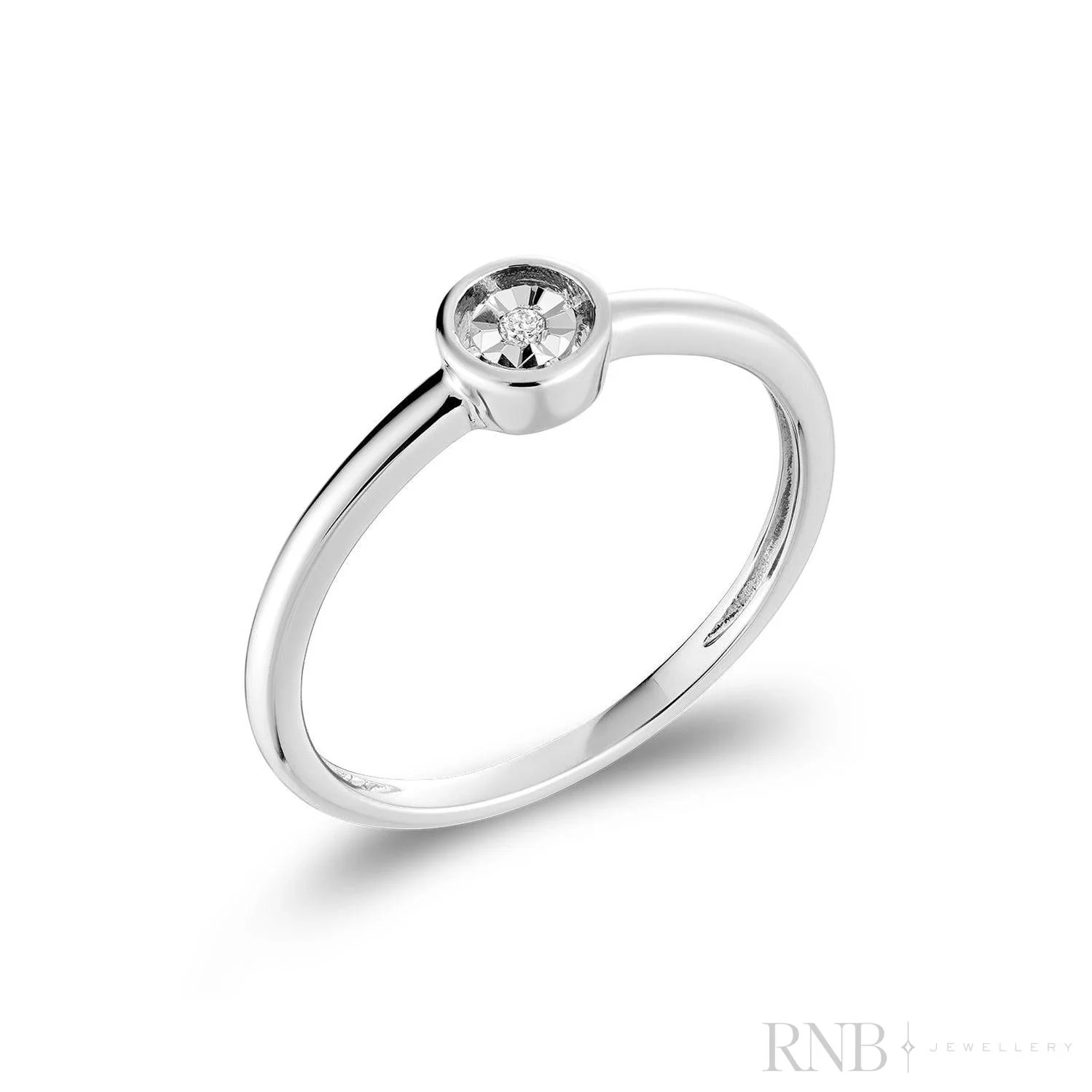 Bague pour femme en or 10k, 1 diamant I-1 HI pour 0.01 carat - 02-0410ILR1 - RNB
