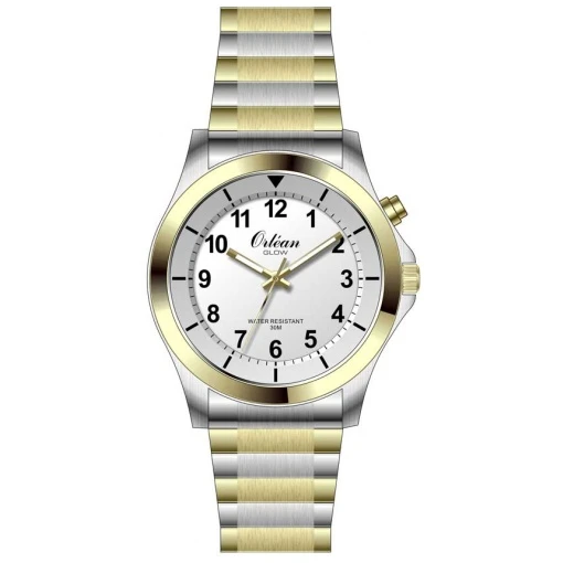 Montre homme stainless, bracelet élastique, glow, 30M