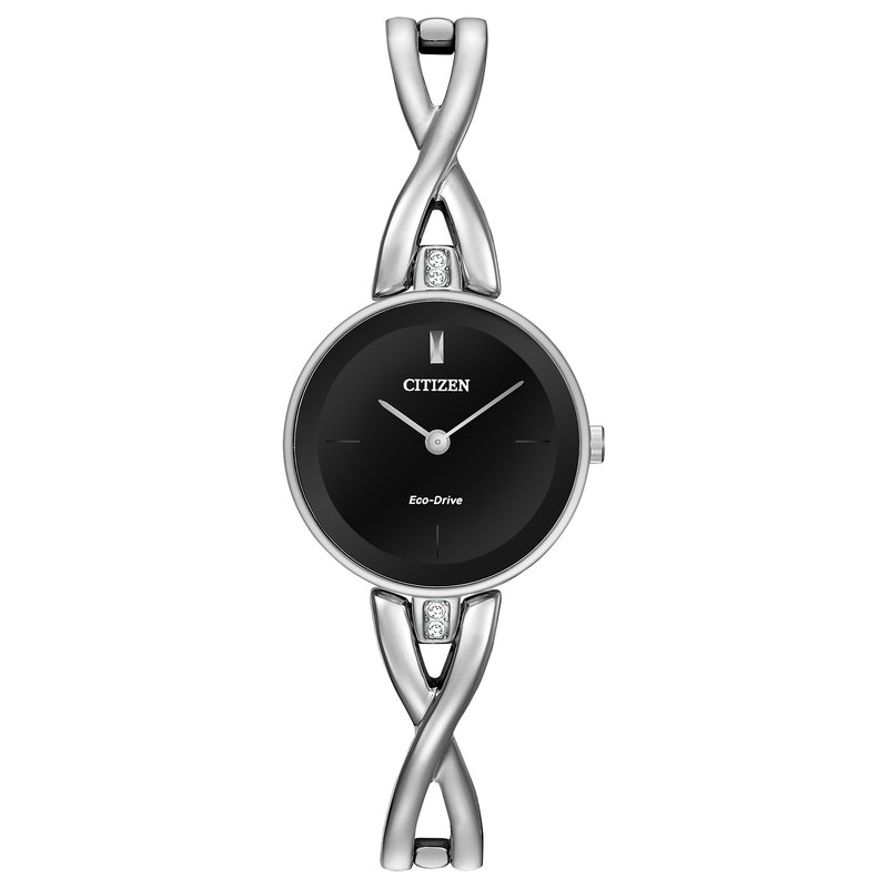 Montre femme en stainless, eco-drive