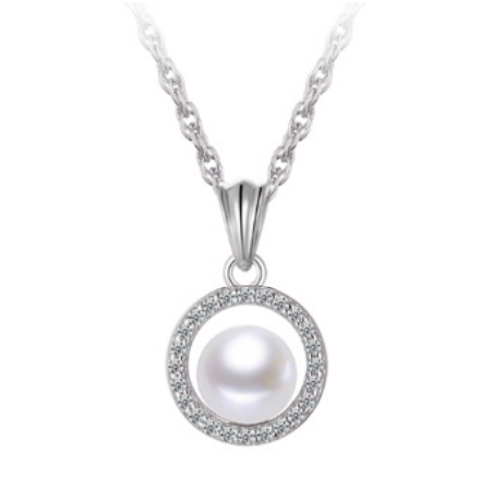 Pendentif pour femme en argent 925, perle, cubic zirconium - L457P - Legend