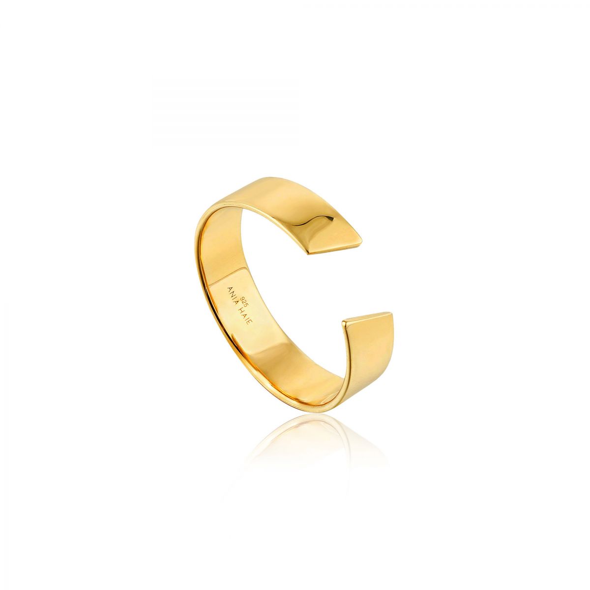 Bague argent 925, unie, ouverte