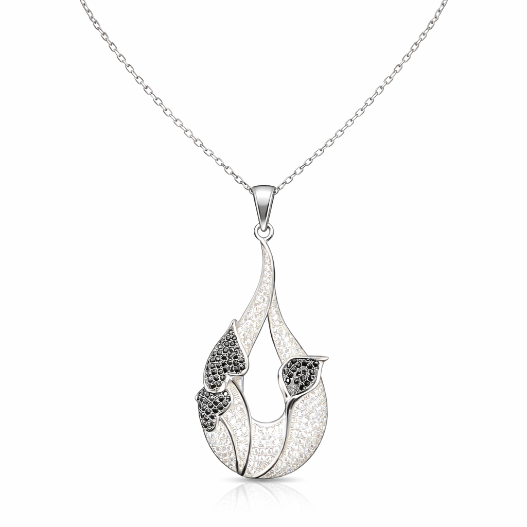 Pendentif pour femme en argent 925, cubic zirconium, coeurs - PD577 - Divers