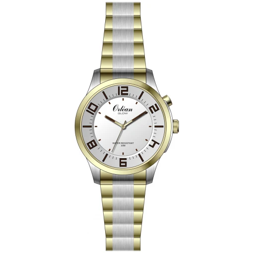 Montre homme stainless, bracelet élastique, glow, 30M