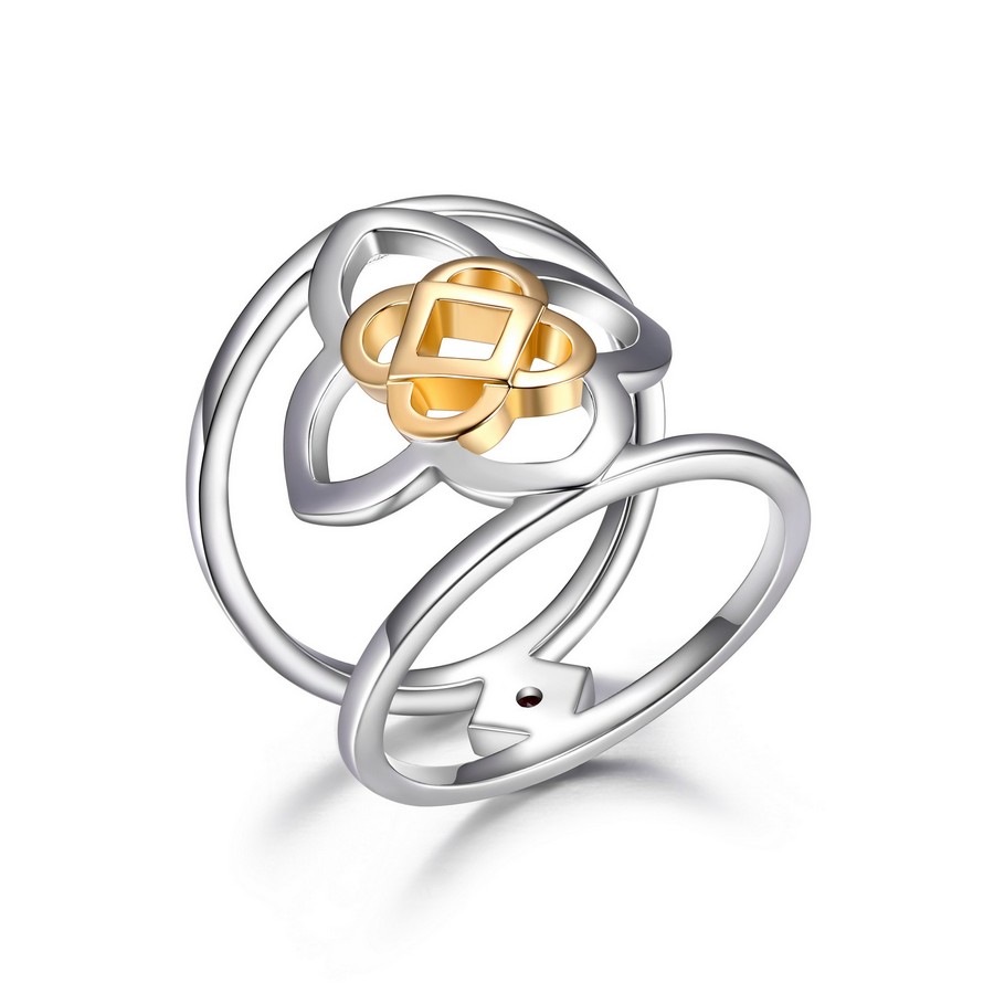 Bague argent 925, fleurs
