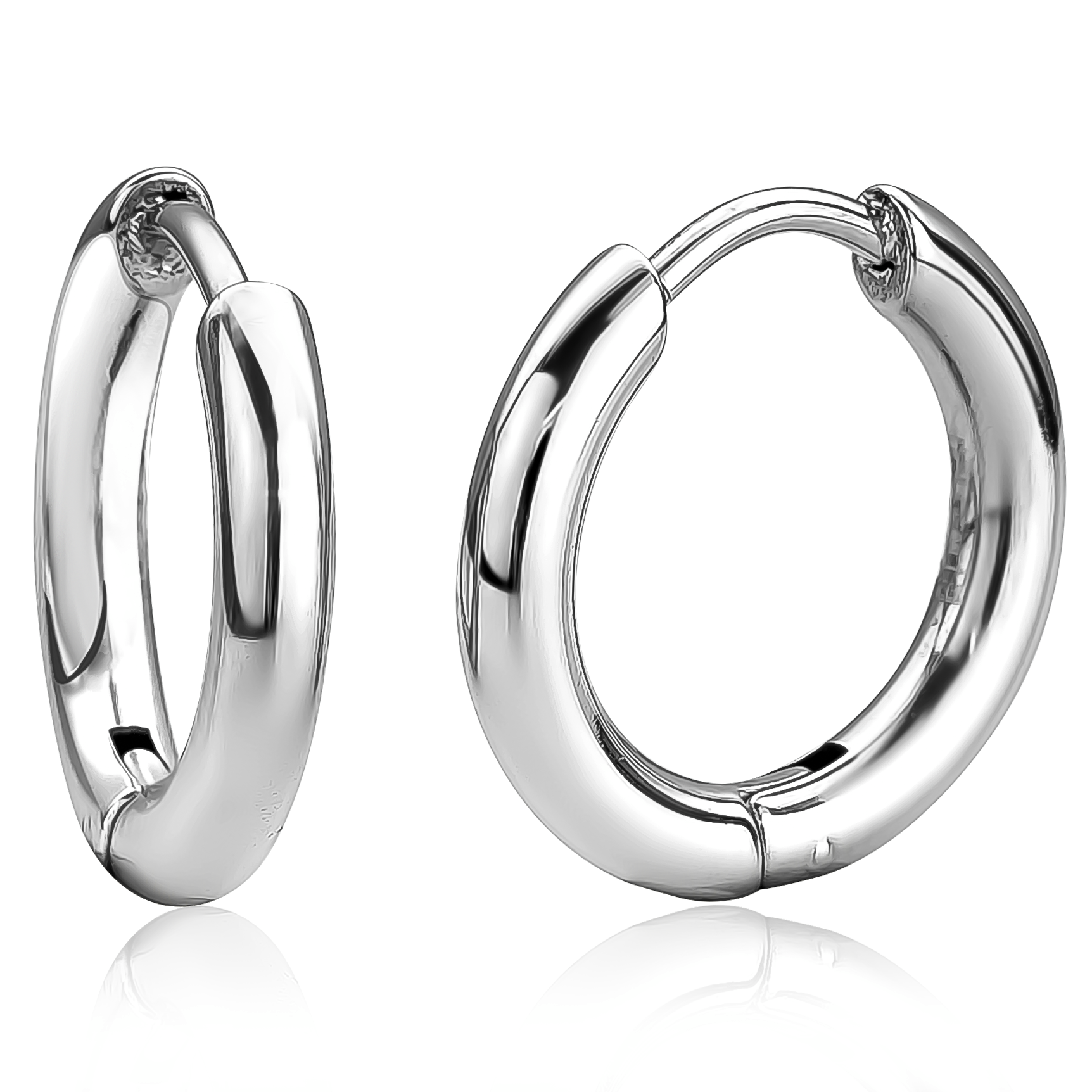 Boucles d'oreilles en stainless, anneaux unies