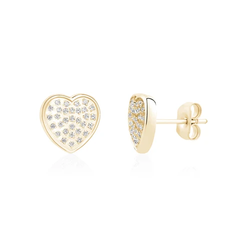 Boucles d'oreilles pour femme en stainless, cubic zirconium, coeurs - ZW-E26-G - Arezzo