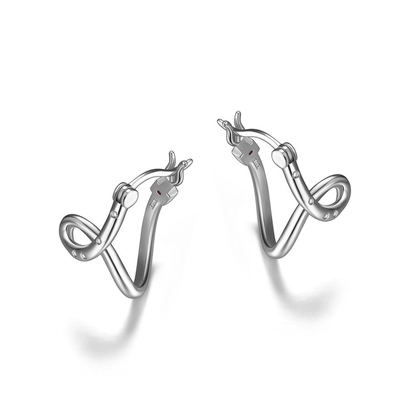 Boucle d'oreille argent 925, twisté, fouchette