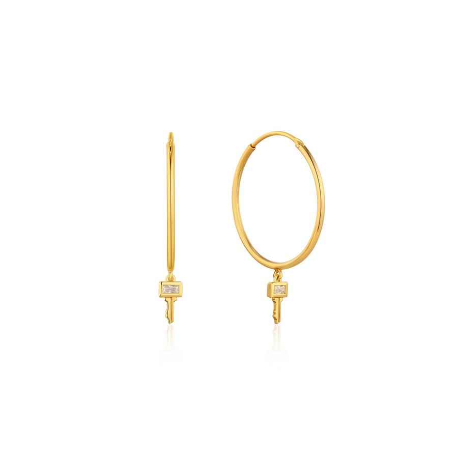Boucles d'oreilles pour femme en argent 925, zircons, clée
