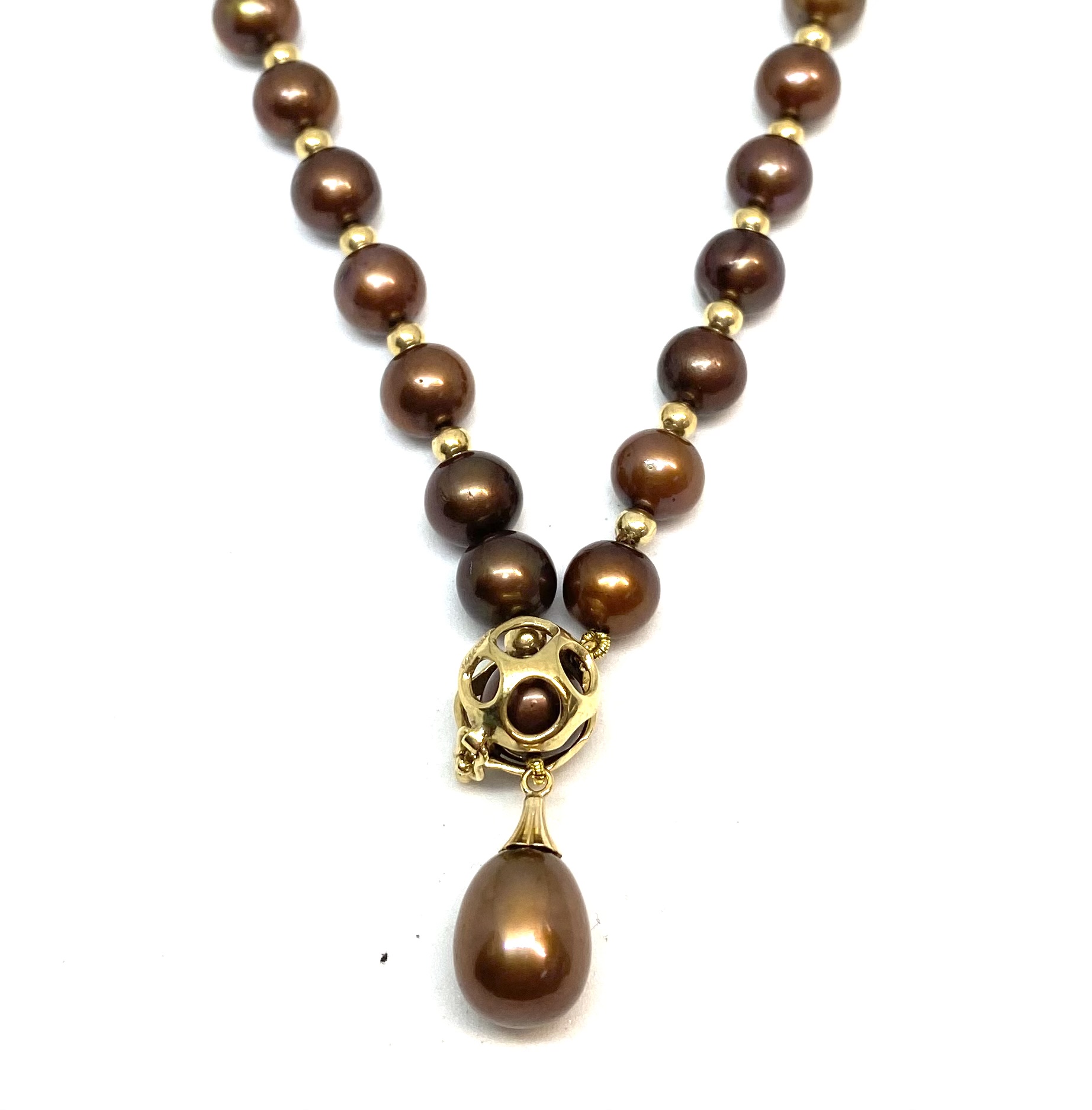 Collier de perles 7-7.5mm en or 14K