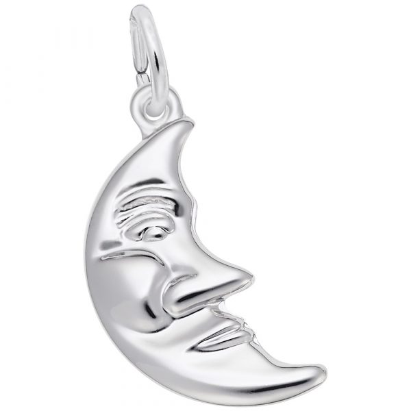 Pendentif en argent 925, demie-lune