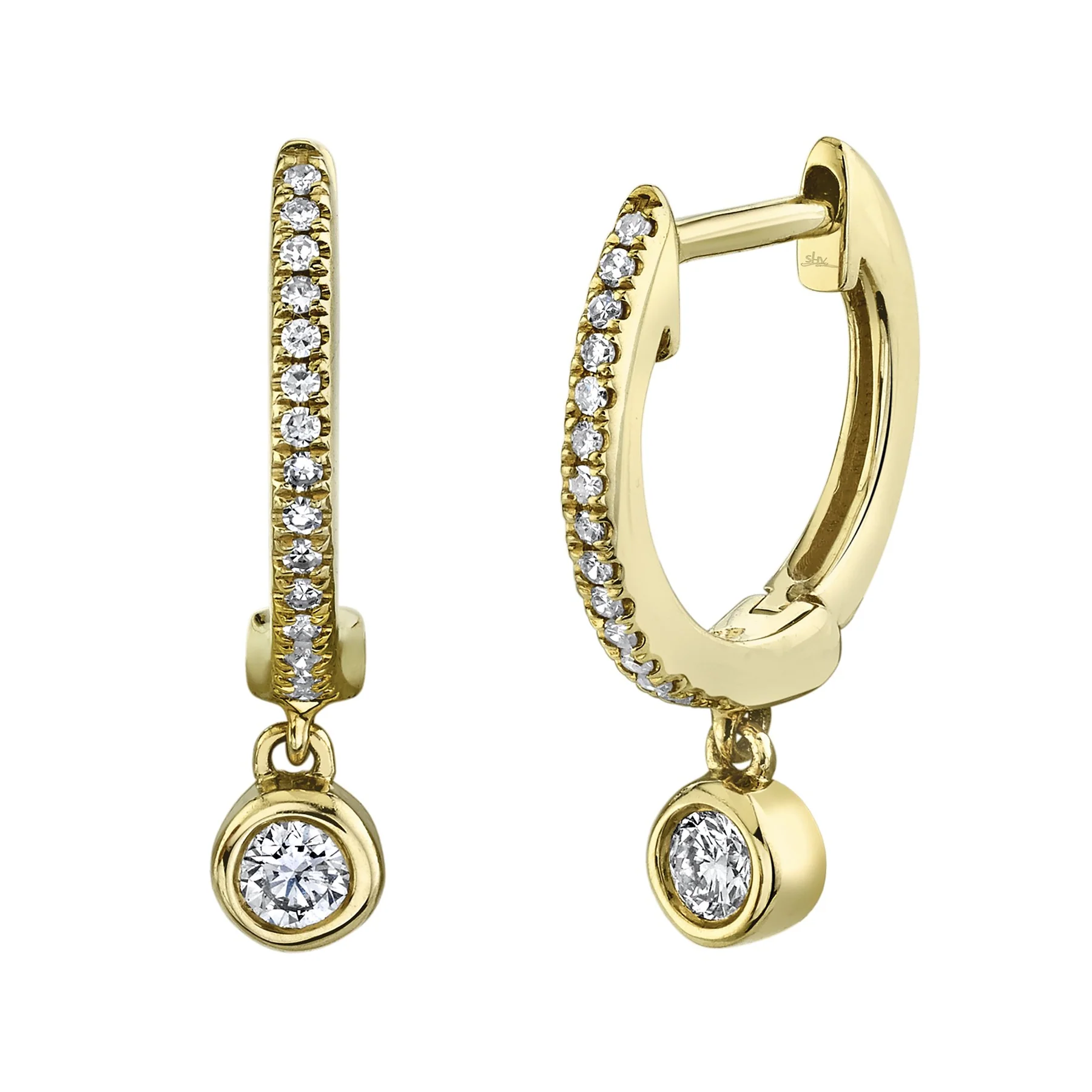 Boucles d'oreilles pour femme en or 14k, 0.14 carat de diamants SI - SC22007645 - Shy Creations
