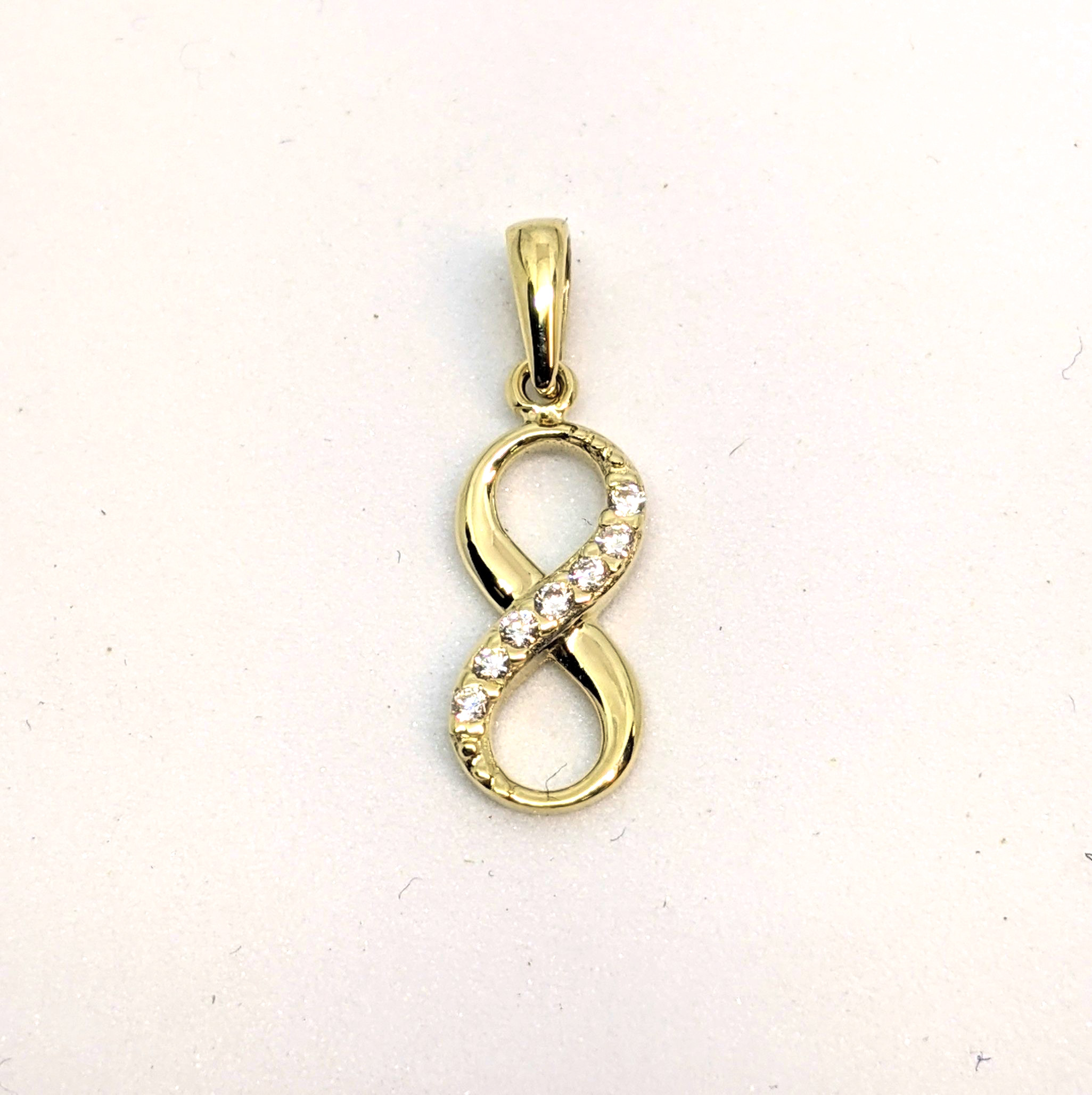 Pendantif pour femme en or 10K, infini, zircons
