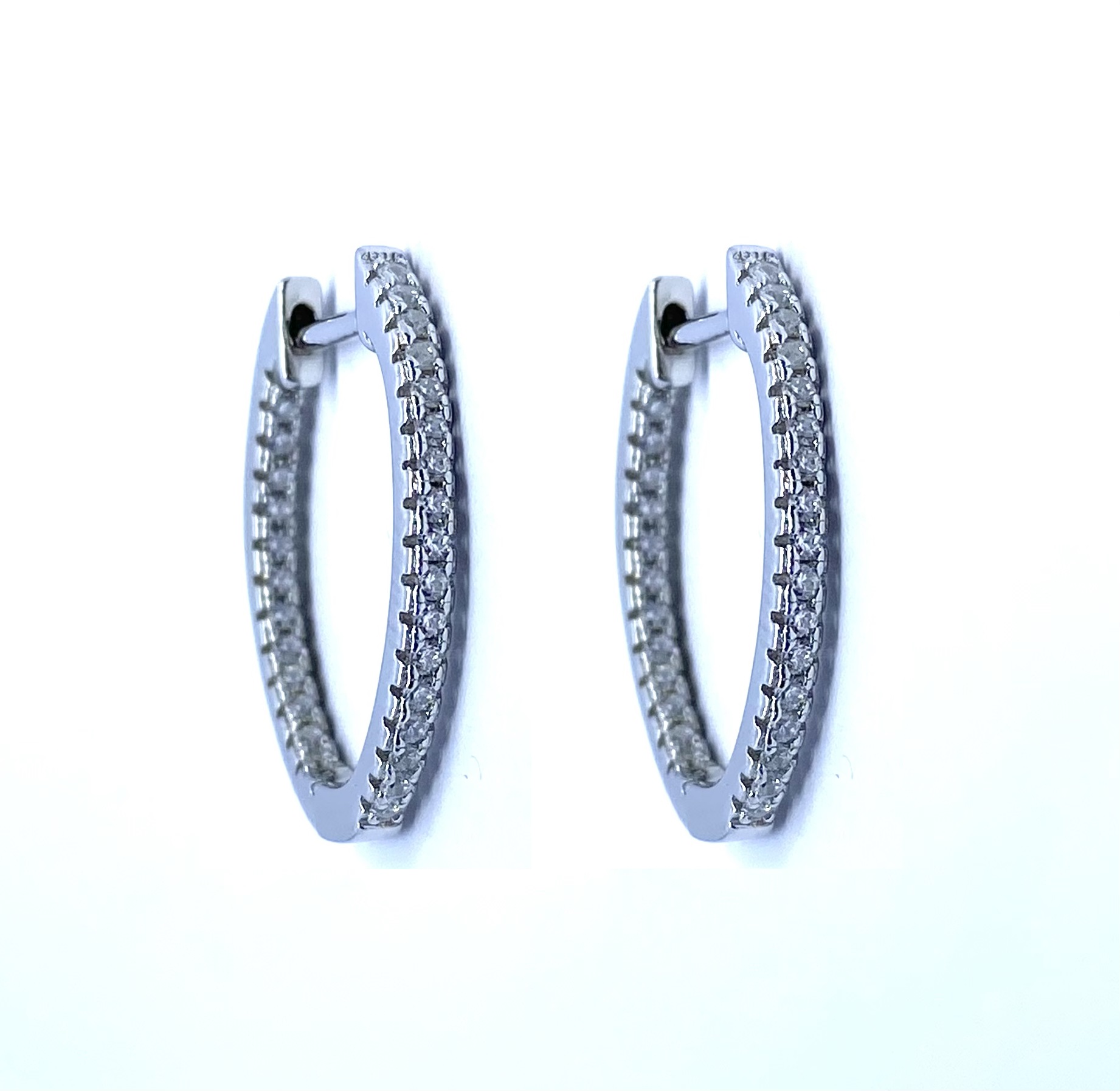 Boucles d'oreilles pour femme en argent 925, zircons