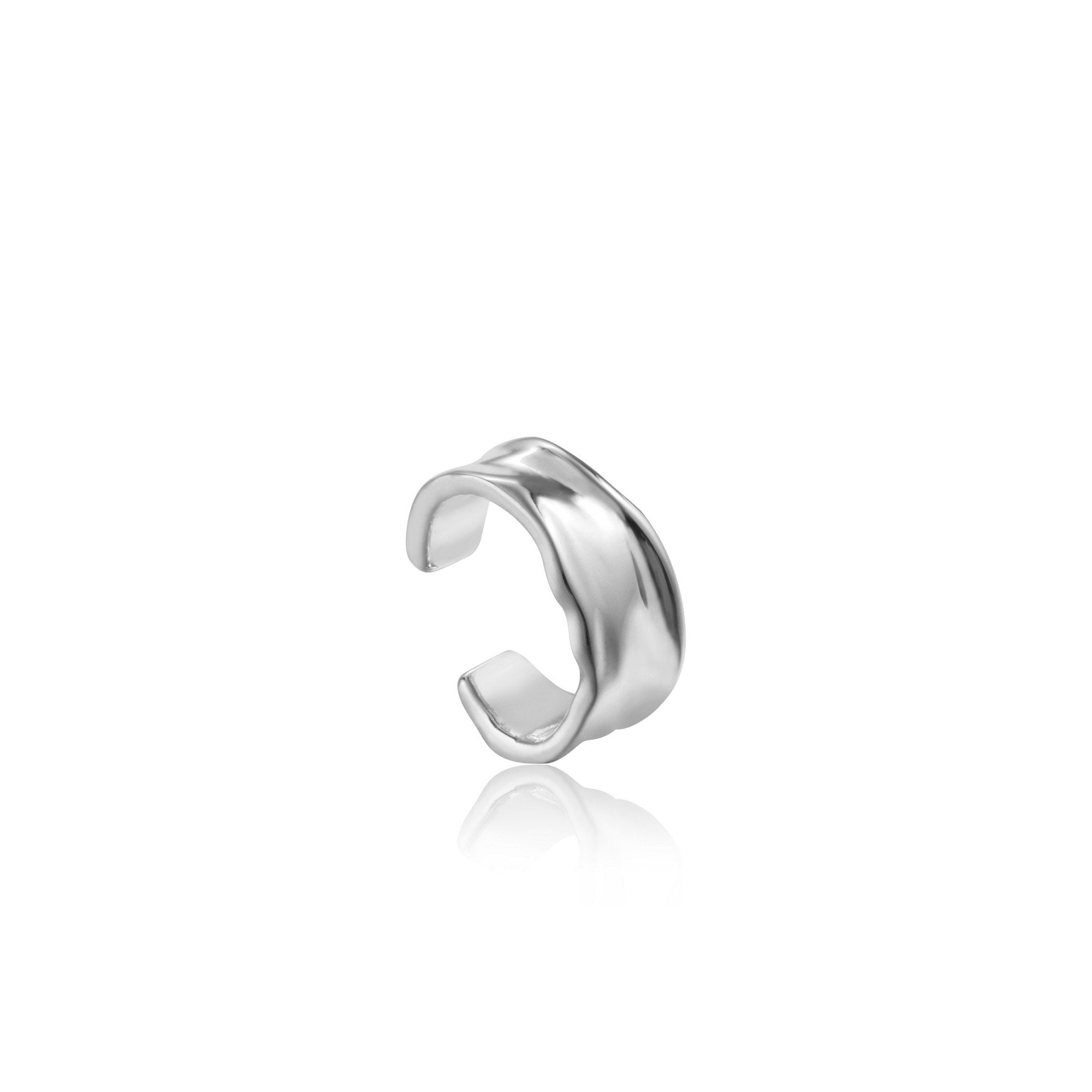 Boucle d'oreille argent 925, ondulée, haut de l'oreille