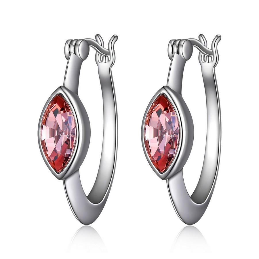 Boucles d'oreilles argent 925, crystals de swarovski coupe marquise, fouchette