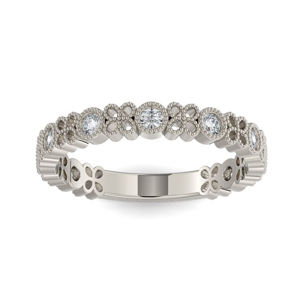 Jonc pour femme en or 14k, 0.27 carat de diamants I-1 - STB-010W - MALO