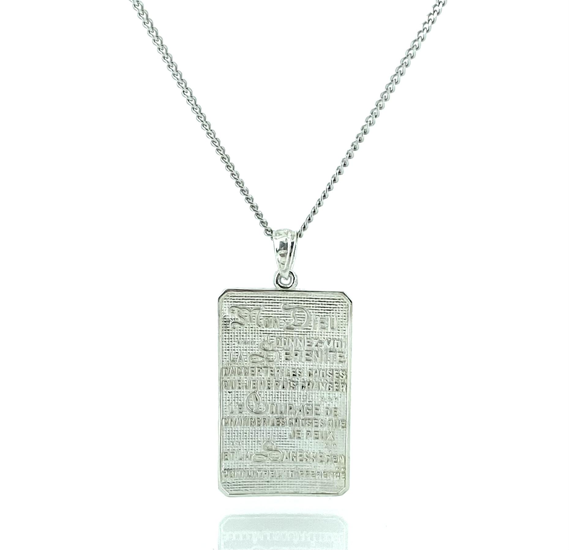 Pendentif en aregnt 925, prière de sérénité