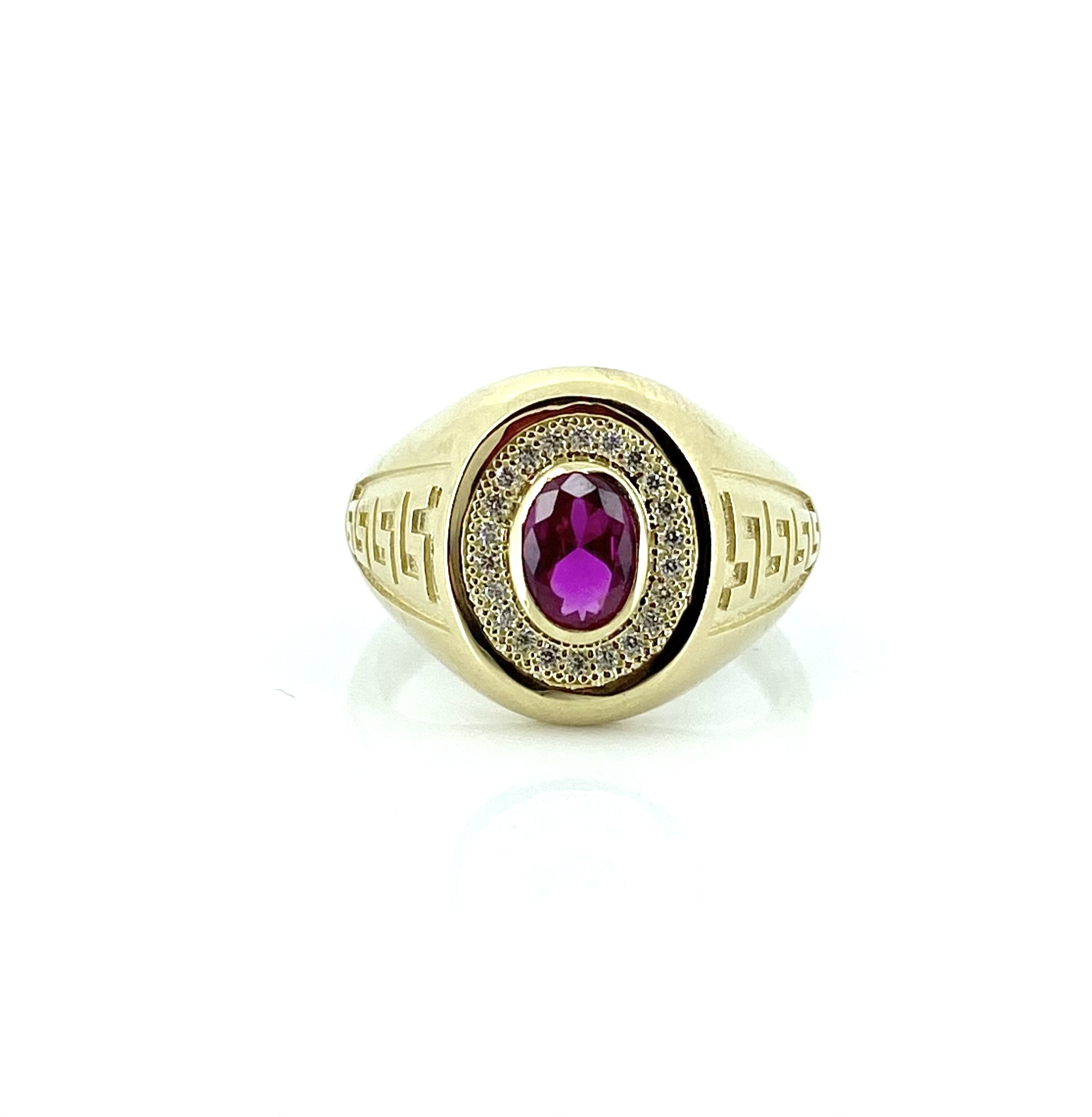 Bague pour homme en or 10k, zircons