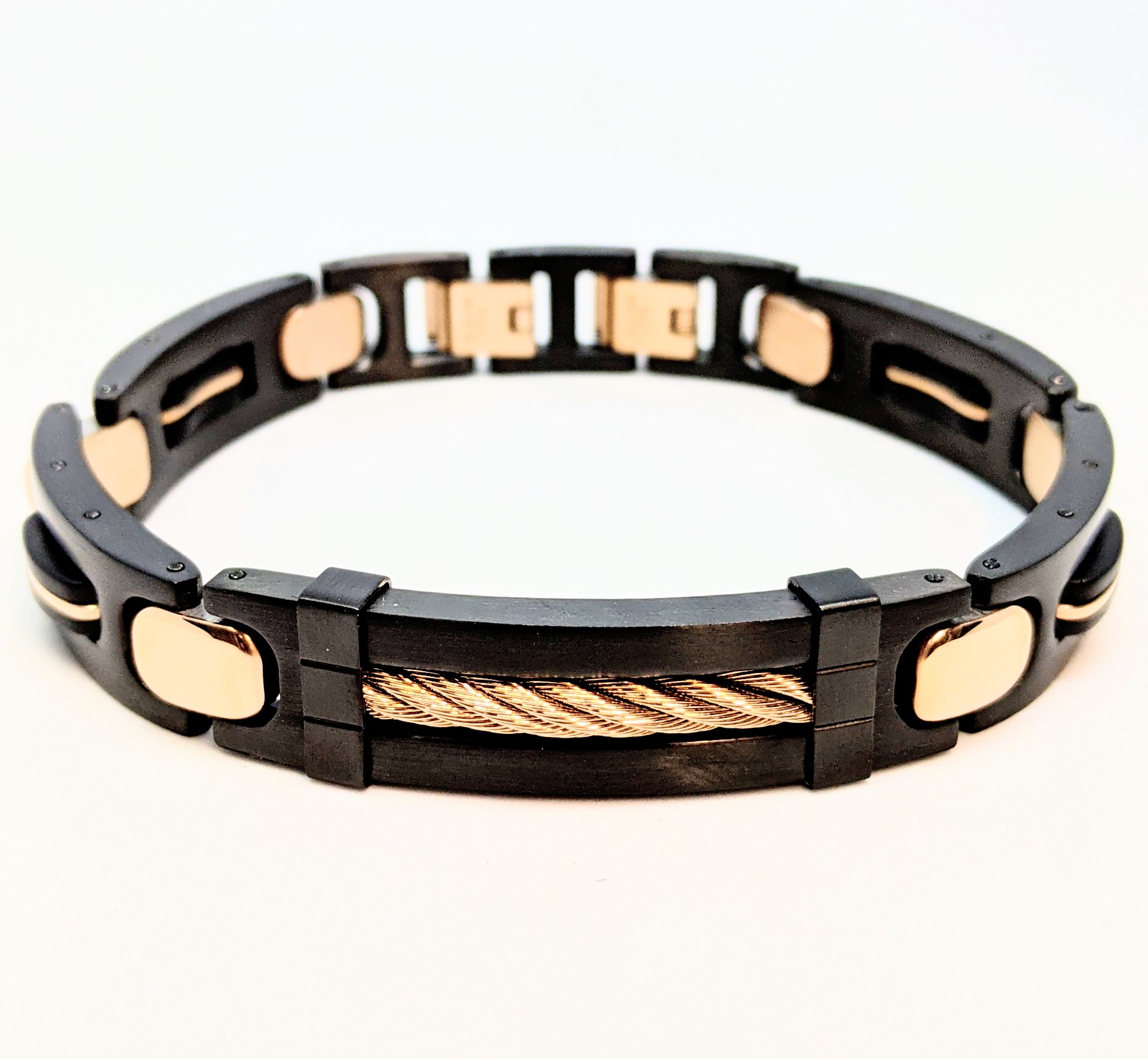 Bracelet stainless, fil torsadé