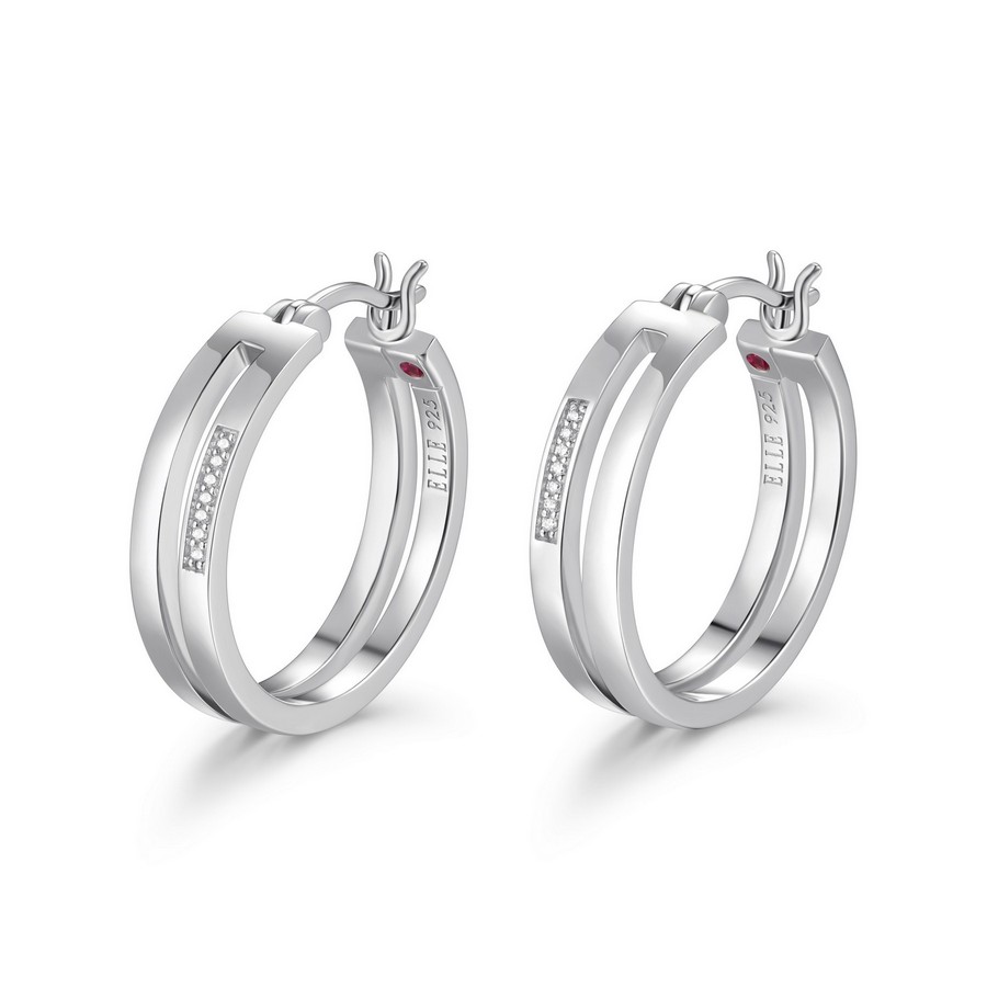 Boucles d'oreilles pour femme en argent 925, cubic zirconium