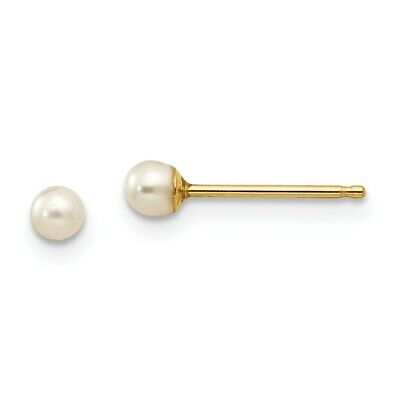 Boucles d'oreilles pour femme en or 14K, perles 3-3.5mm