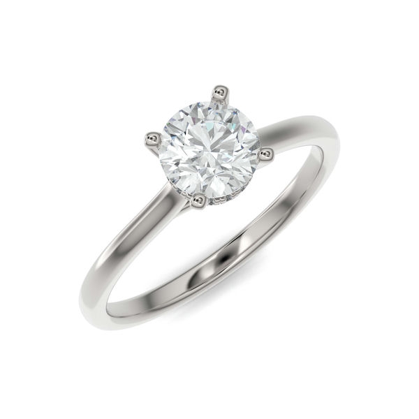 Bague solitaire pour femme en or 10k, 0.55 carat de diamants laboratoire VS ( diamant central = 0.50 carat ) - FS-544AW-050RD - MALO
