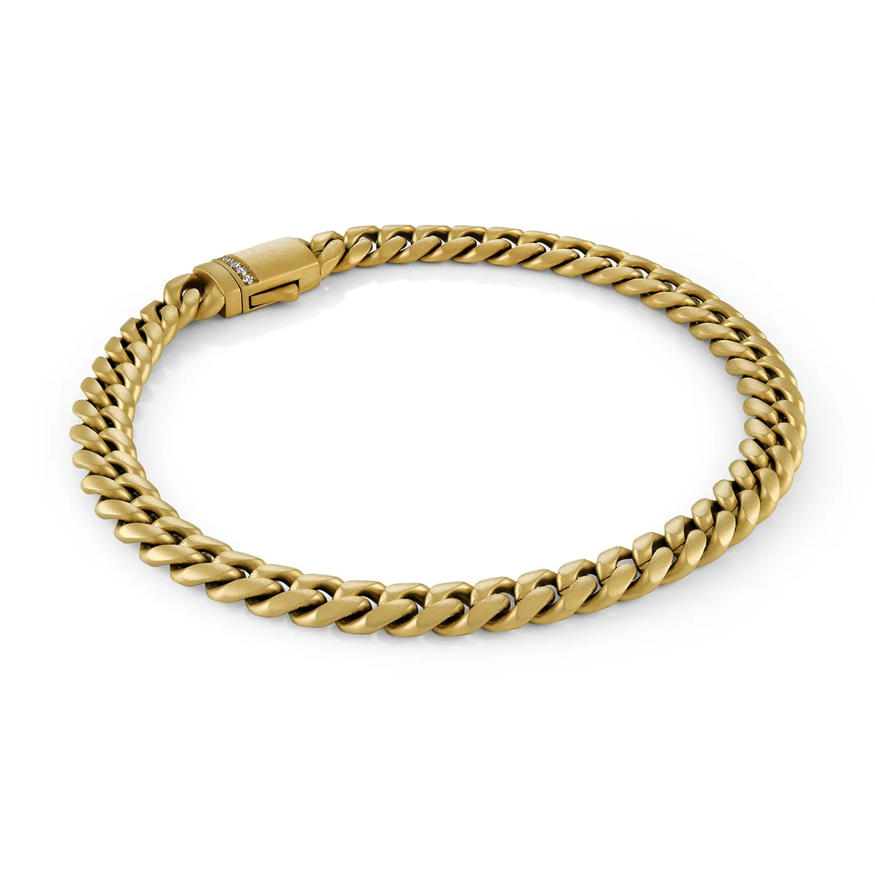 Bracelet pour homme en stainless, gourmette 6mm, cubic zirconium - SMB768-GO-8 - Italgem