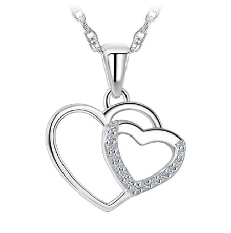 Pendantif pour femme en argent 925, coeurs, cubic zirconium - L228P - Italgem