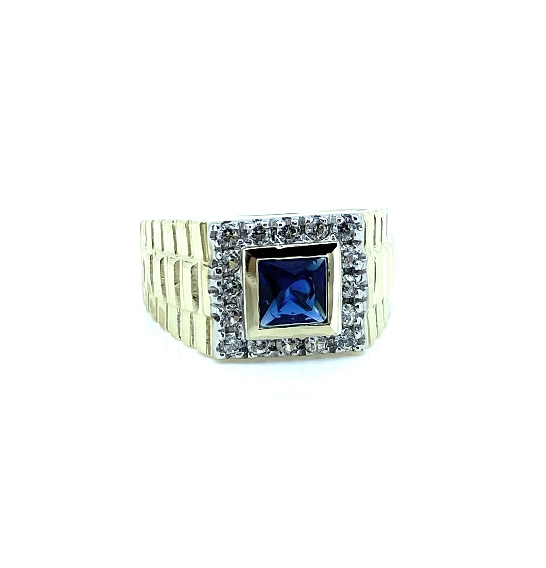 Bague pour homme en or 10k, zircons