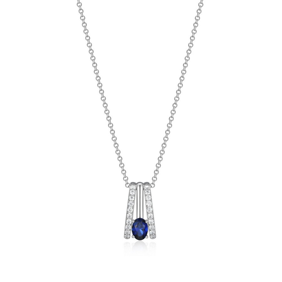 Pendentif pour femme en argent 925, saphir fabriqué en laboratoire, cubic zirconium - R0LC230246 - ELLE