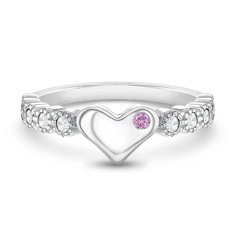 Bague pour enfant en argent 925, cubic zirconium, coeur - SS-14-00063-4 - In Season Jewelry