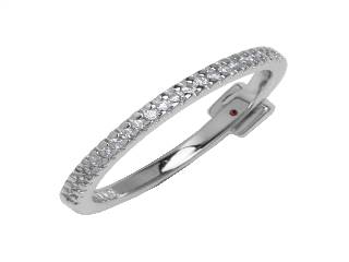 Bague argent 925, semie-éternitée