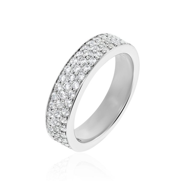 Bague argent 925, 3 rangées de pierres
