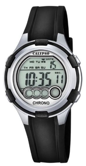 Montre enfant, stainless, bracelet silicone, 10ATM, chrono